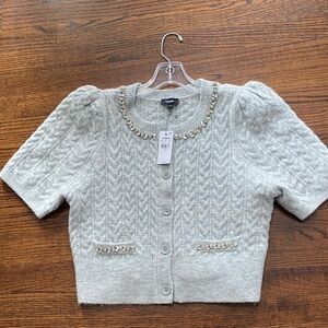 NWT Express Sweater Rhinestone Grey Size M